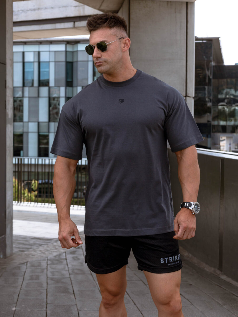 STRIKER Ballers Club Oversized Tee - Titanium