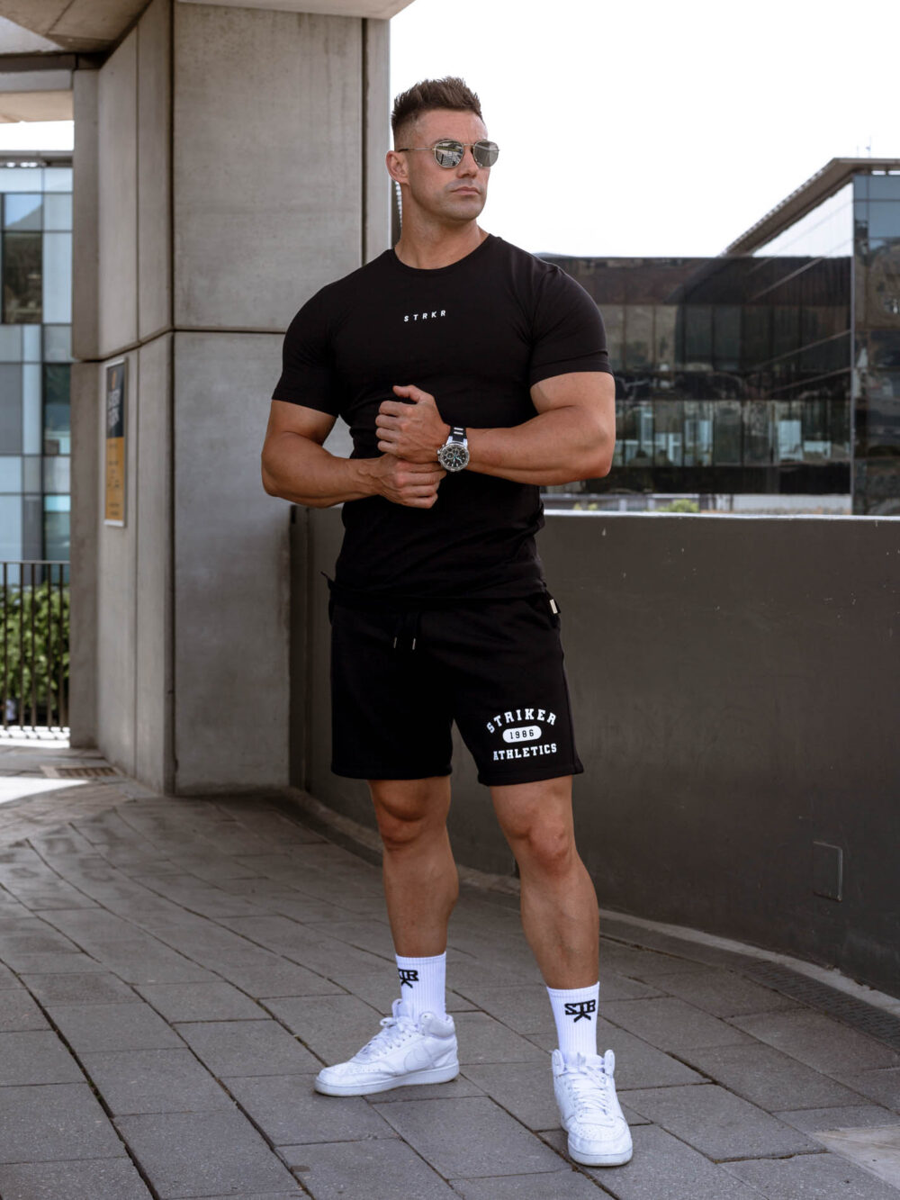 STRKR Athletic Fit Premium Tee - Black - Image 9