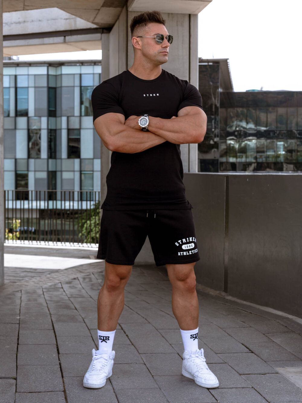 STRKR Athletic Fit Premium Tee - Black - Image 5