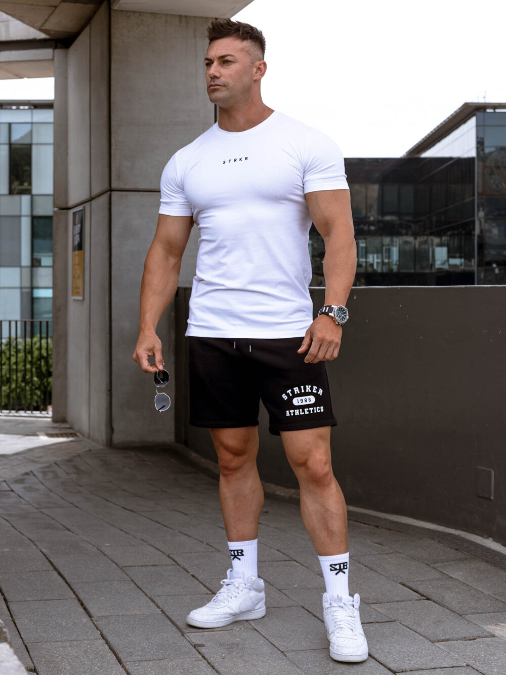 STRKR Athletic Fit Premium Tee - White - Image 7