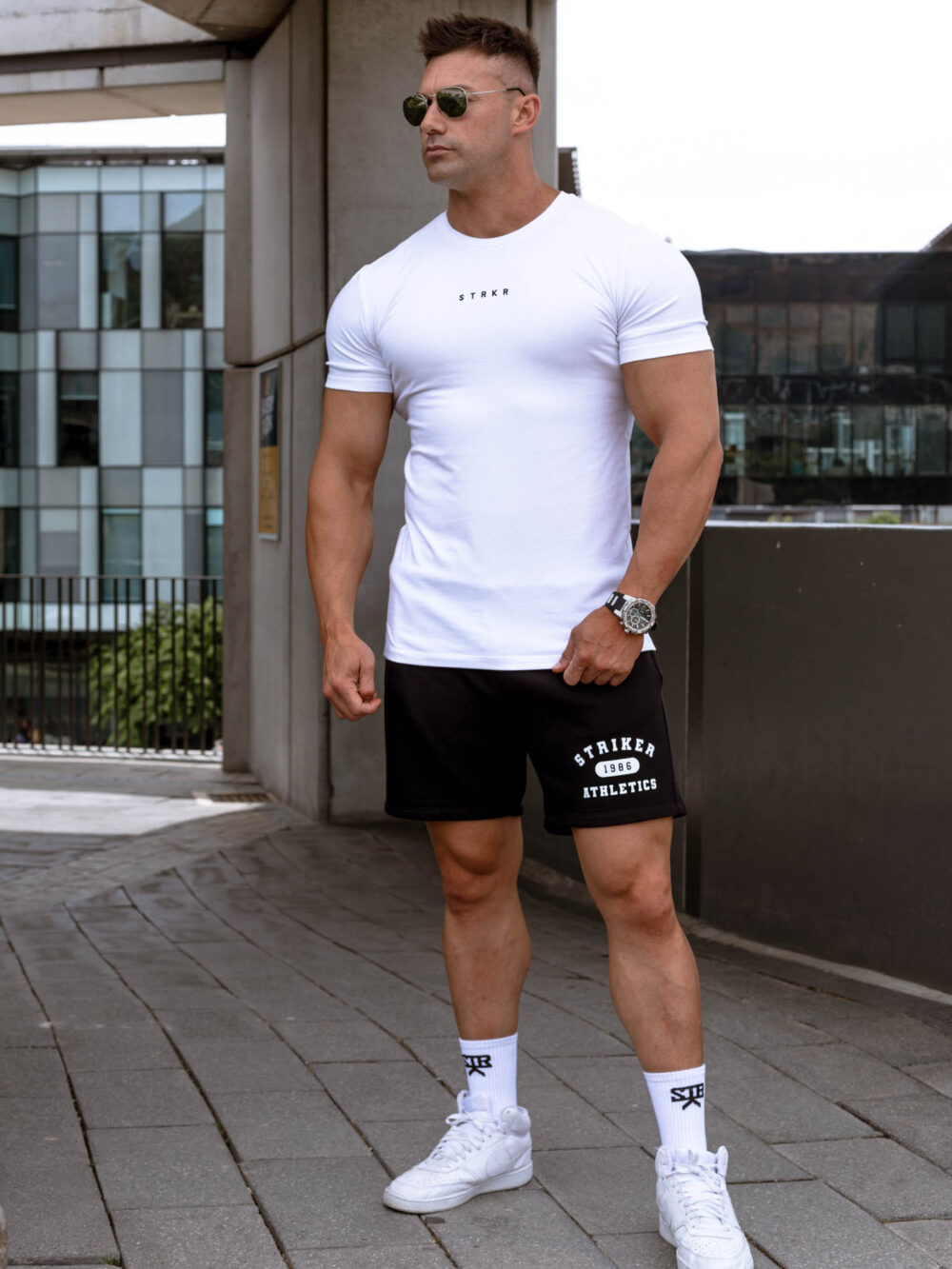 STRKR Athletic Fit Premium Tee - White - Image 9