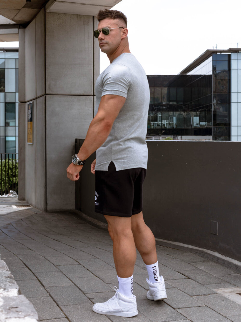 STRKR Athletic Fit Premium Tee - Ash Grey - Image 6