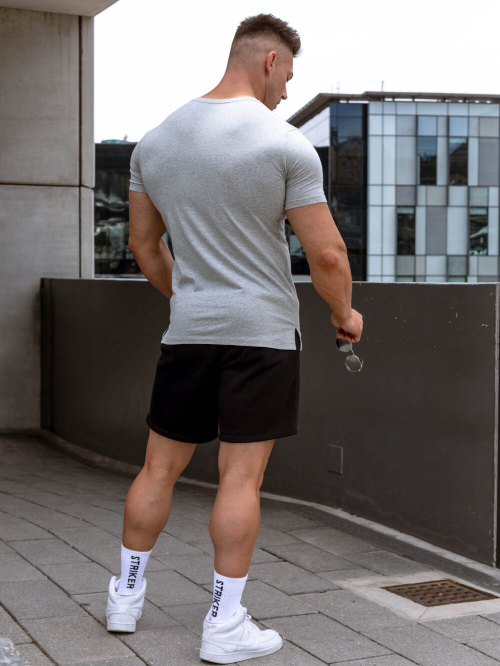 STRKR Athletic Fit Premium Tee - Ash Grey - Image 5