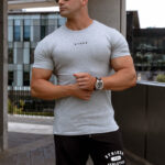 STRKR Athletic Fit Premium Tee - Ash Grey - Image 3