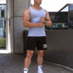 STRIKER Cotton Stretch Ribbed Tank - Ash Grey - Image 6