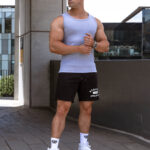 STRIKER Cotton Stretch Ribbed Tank - Ash Grey