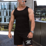 STRIKER Cotton Stretch Ribbed Tank - Black - Image 14