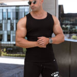 STRIKER Cotton Stretch Ribbed Tank - Black - Image 2