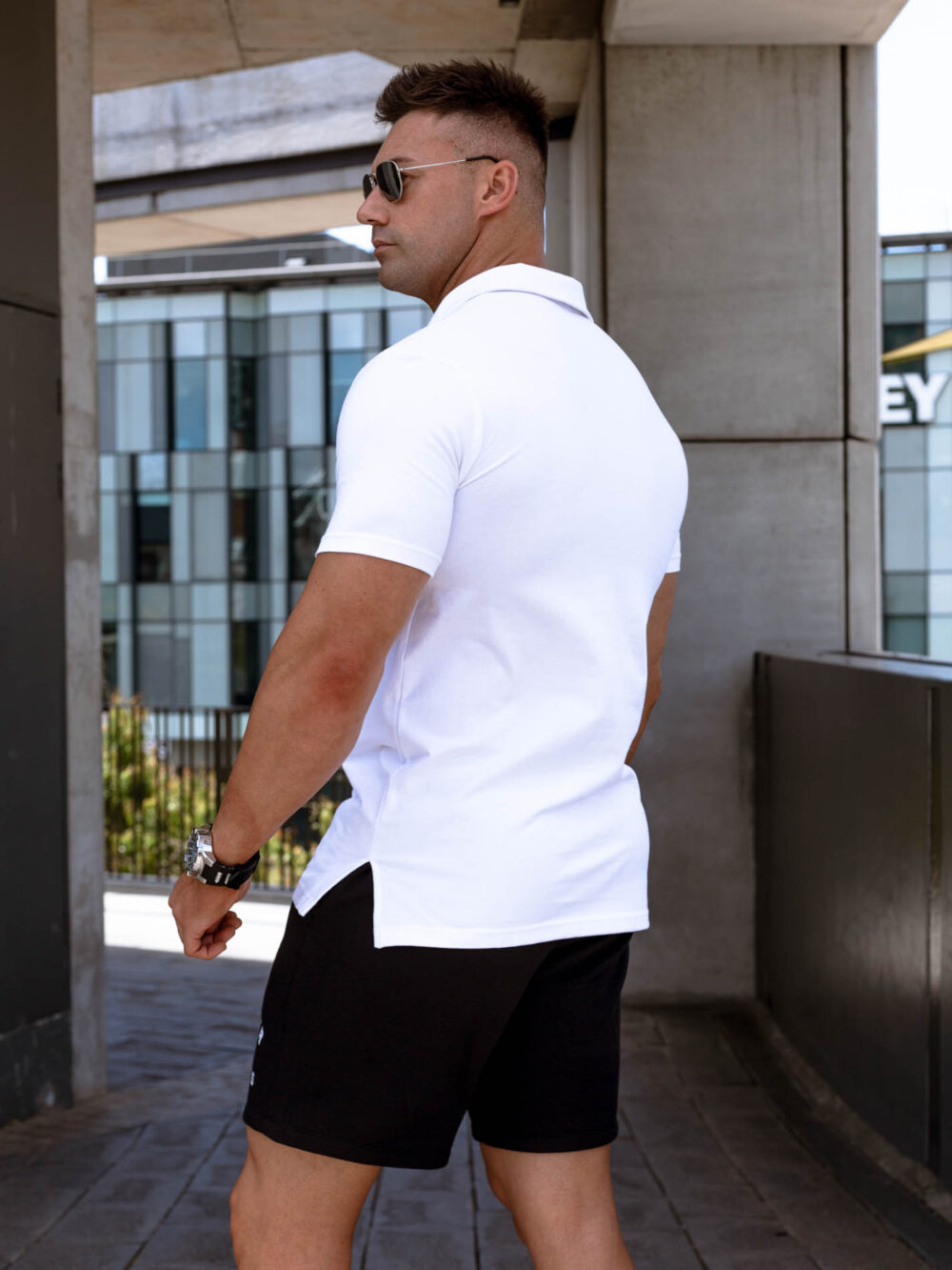 STRKR Athletic Fit Premium Polo Shirt - White - Image 6