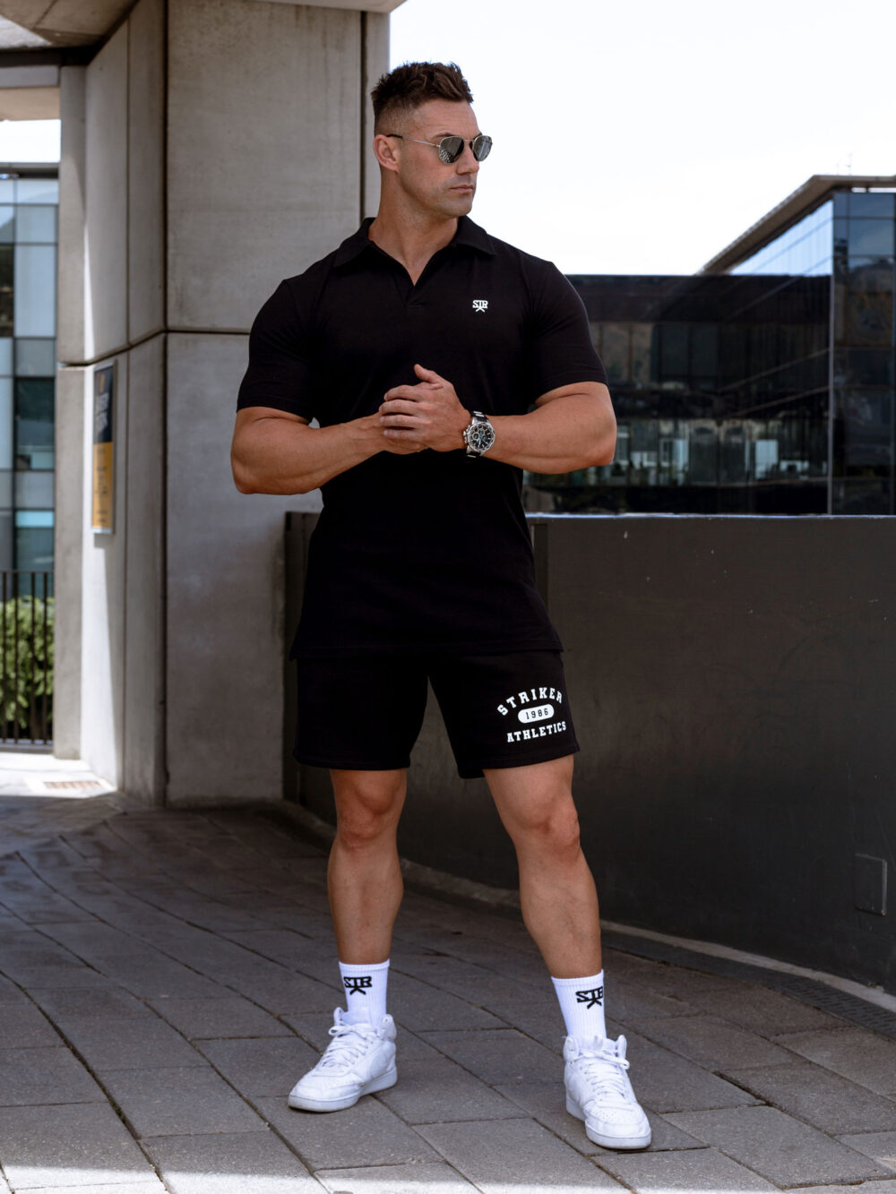 STRKR Athletic Fit Premium Polo Shirt - Black