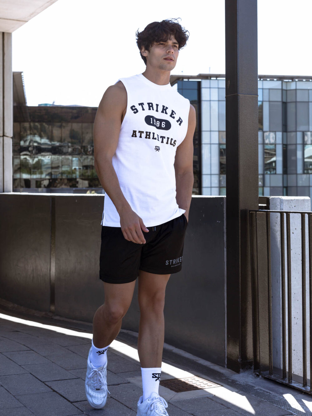 STRIKER ATHLETICS Sleeveless Tank - White