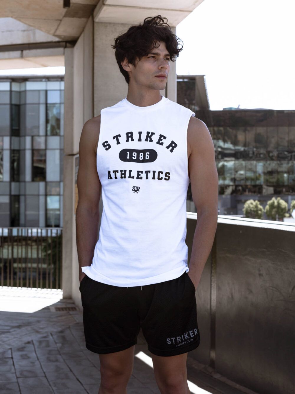 STRIKER ATHLETICS Sleeveless Tank - White - Image 8