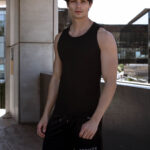 STRIKER Cotton Stretch Ribbed Tank - Black - Image 11