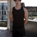 STRIKER Cotton Stretch Ribbed Tank - Black - Image 8