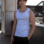 STRIKER Cotton Stretch Ribbed Tank - Ash Grey - Image 5