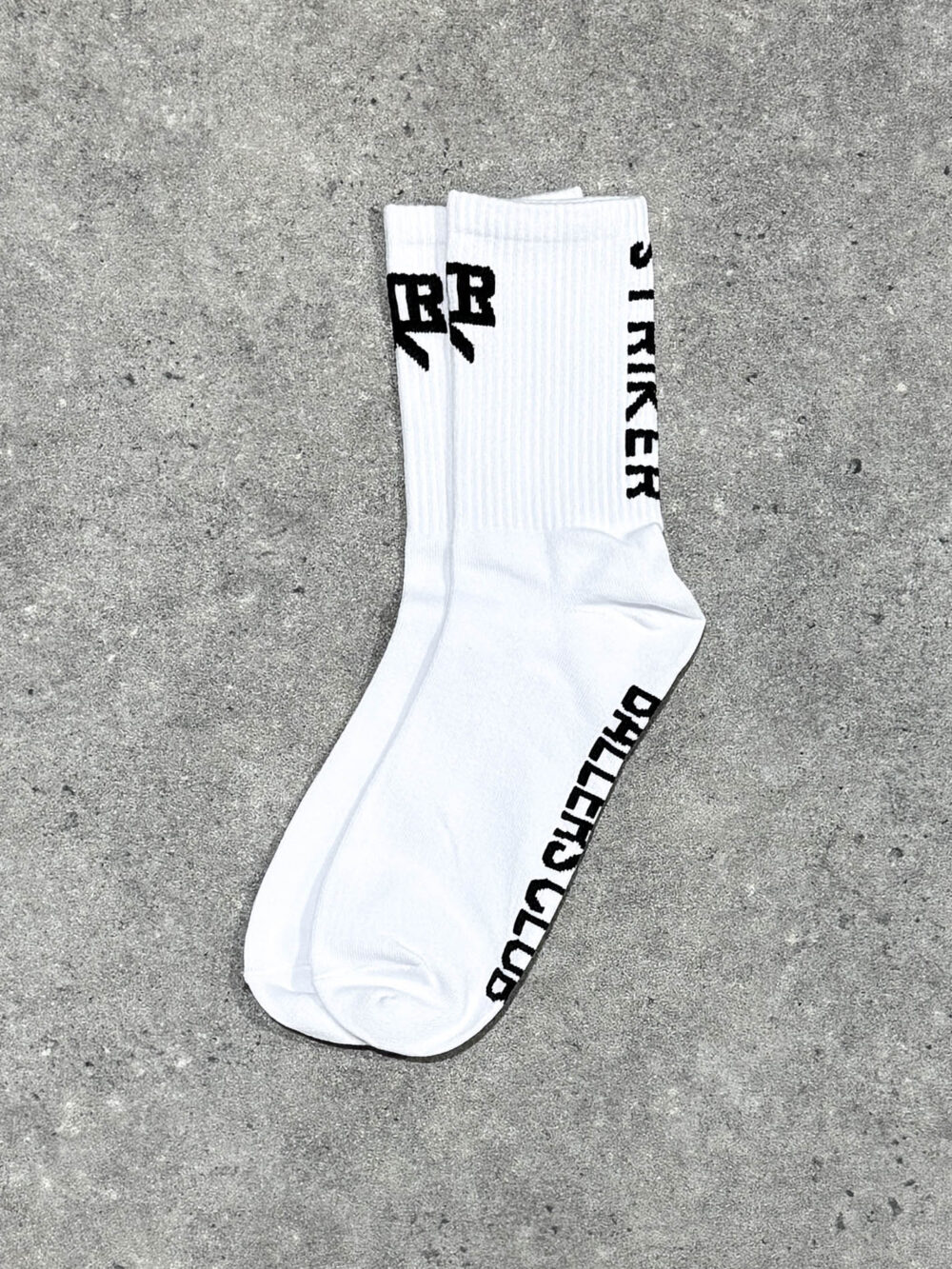 STRIKER Ballers Club Ribbed Socks - White